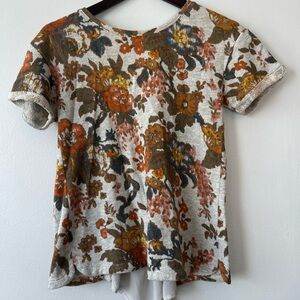 Floral Elegance Short Sleeve Women's Top